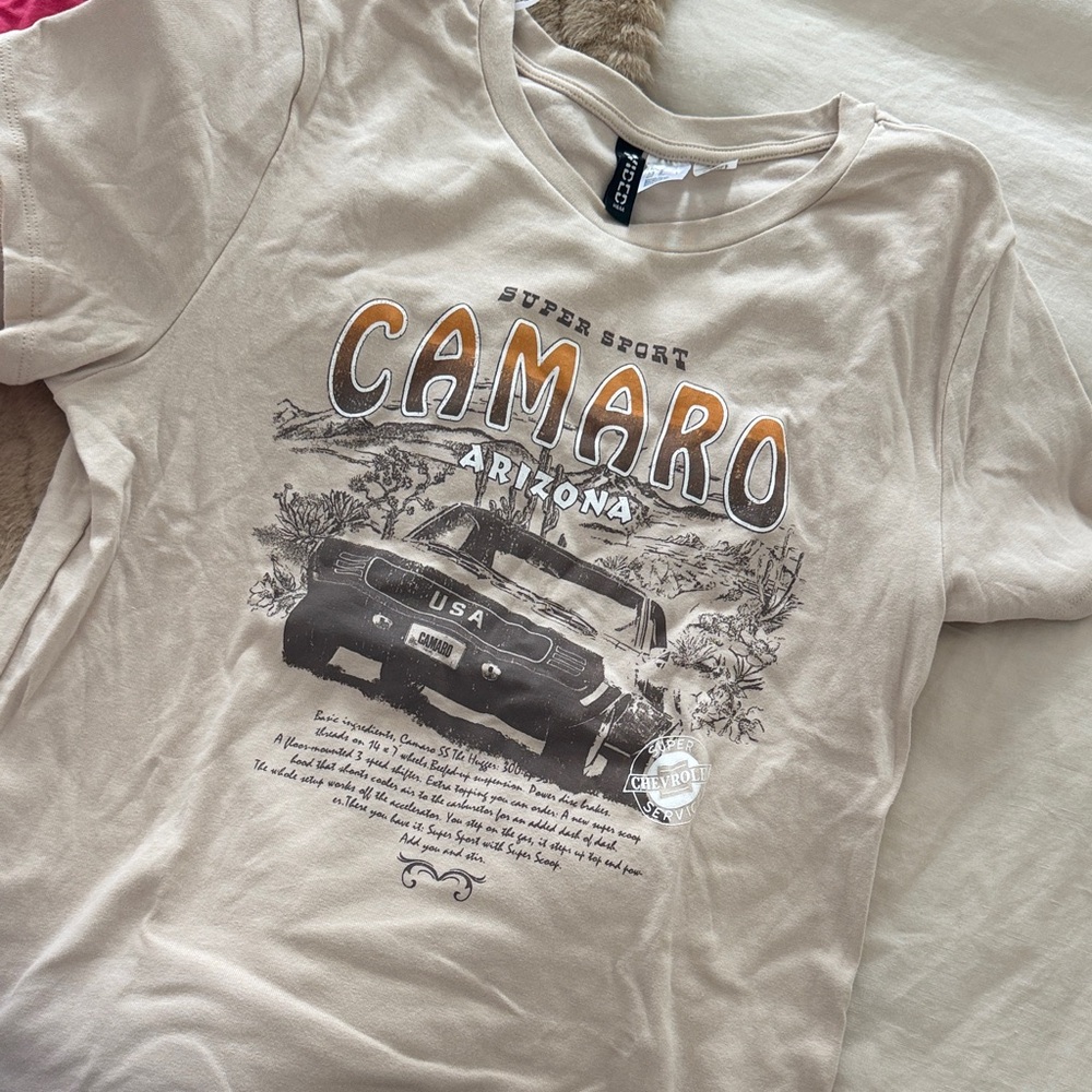 H&M Beige Camaro Graphic Tee